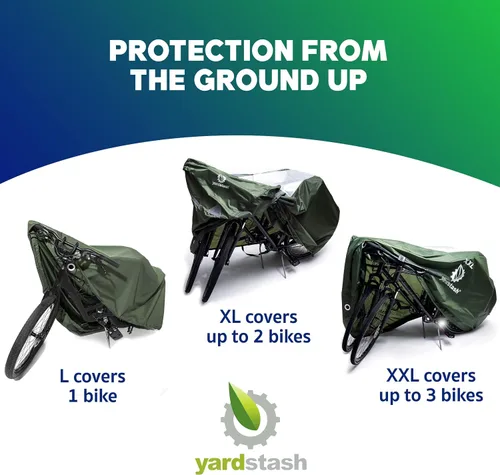 Miniatura 6 de YardStash Funda para bicicleta – Fundas reflectantes XXL para almacenamiento exterior – Refugios de lona de jardín impermeables y resistentes a