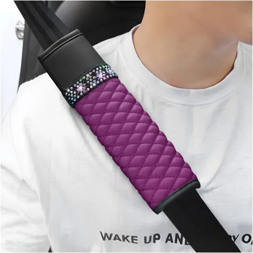 Miniatura 15 de zipelo 2 fundas para cinturón de seguridad de automóvil, almohadillas de cuero transpirable que protegen tu cuello, correas de arnés para una Negro