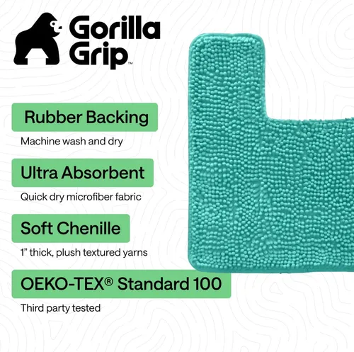 Miniatura 206 de Gorilla Grip - Tapete de baño de felpilla gruesa, suave y absorbente, secado rápido, de microfibra, con reverso de caucho, para piso de ducha, Nube