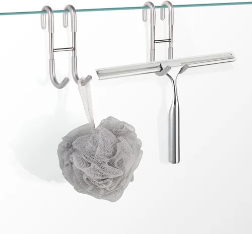 Miniatura 4 de NINETREX Ganchos para puerta de ducha, ganchos para toallas para puertas de vidrio sin marco, gancho de acero inoxidable SUS 304 resistente