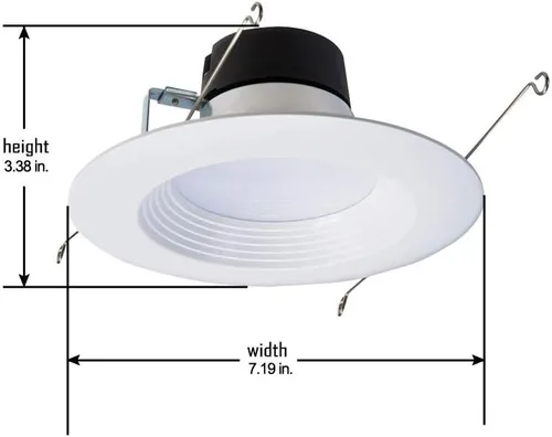 Miniatura 3 de HALO Lámpara LED empotrable de 6 pulgadas, retrofit para techo y ducha, 3000 K, borde blanco deflector (paquete de 6)
