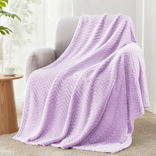 Miniatura 18 de Exclusivo Mezcla - Manta individual para cama, mantas de forro polar ligeras y acogedoras con textura ondulada decorativa, adecuadas para el Verde