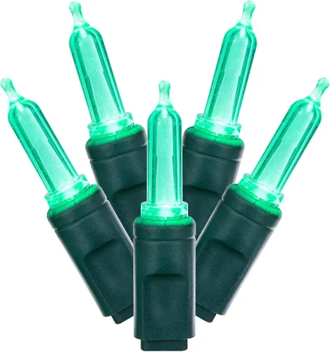 Miniatura 5 de Vickerman El juego de luces X6G7533 cuenta con 50 luces LED en cable verde con espacio de bombillas de 6 pulgadas, 25 pies, color lima
