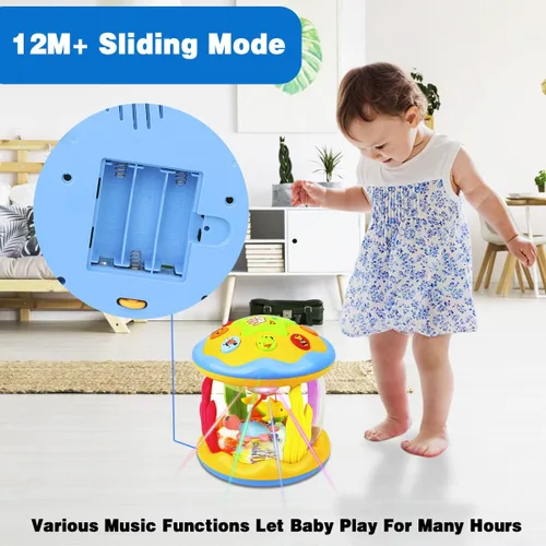 Miniatura 4 de Aboosam Juguetes para bebés de 6 a 12 meses - Juguetes musicales de aprendizaje para bebés de 12 a 18 meses - Juguete luminoso giratorio de océano