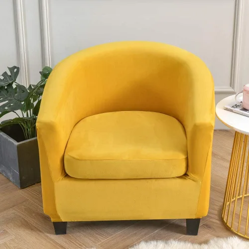 Miniatura 9 de OKYUK Fundas de terciopelo para silla de bañera, fundas de sofá de alta elasticidad, fundas de sofá, protector de muebles extraíble para sala
