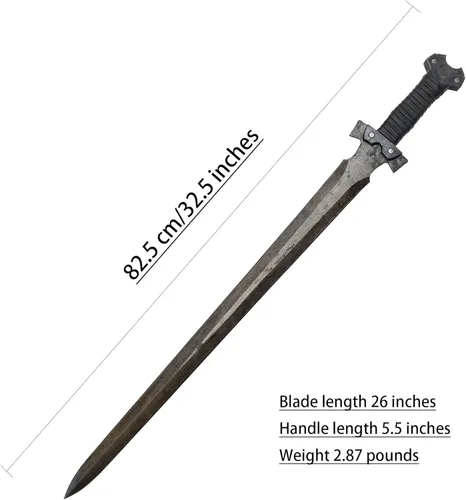 Miniatura 2 de SV Espada de corte artesanal hecha a mano de manganeso y acero, de tang completo, para exteriores, caza, camping, senderismo, supervivencia