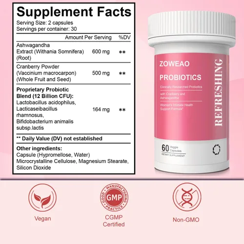 Miniatura 5 de Probióticos vaginales para mujeres – Hidratante vaginal que apoya la salud vaginal, el equilibrio del pH, combate la picazón, el olor y la levadura