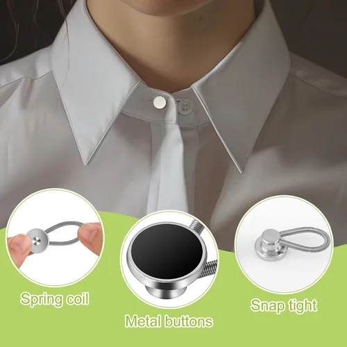 Miniatura 5 de 9 extensores de cuello de alta calidad para camisas de vestir, pantalones de mezclilla para hombres y mujeres, extensores de botón elásticos