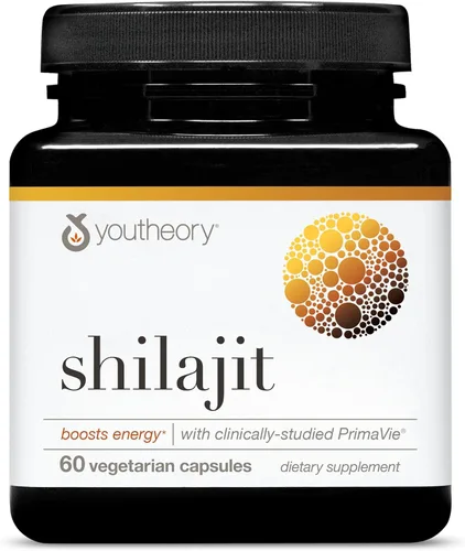 Youtheory Shilajit - Cápsulas PrimaVie Himalayan Shilajit - Apoya la energía, la resistencia y la resistencia* - Sin gluten - 60 cápsulas