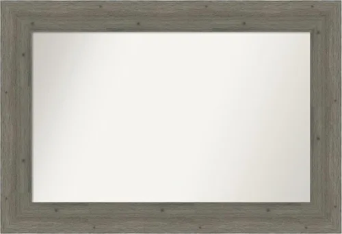 Miniatura 64 de Amanti Art Espejo de baño gris para sobre el fregadero, 27 x 27 pulgadas, espejo de tocador cuadrado gris, marco de madera rústica de campo medio