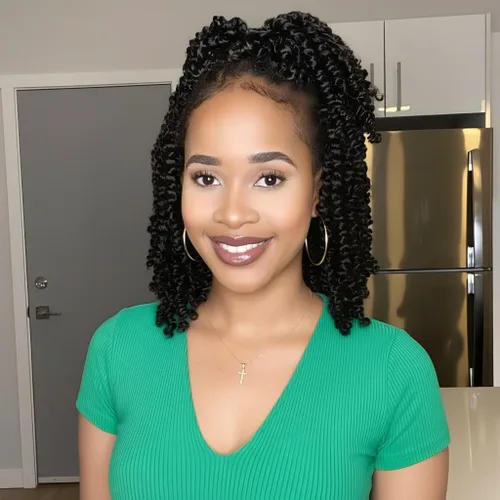 Miniatura 13 de Fulcrum Pelo de ganchillo Passion Twist de 8 pulgadas, 9 paquetes de cabello pretrenzado y prerrizado para mujeres negras (8 pulgadas