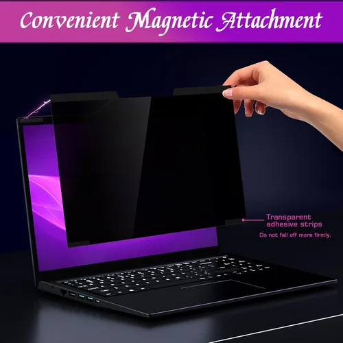 Miniatura 2 de PYS Filtro de Pantalla de Privacidad Magnético para Laptop de 15.6 Pulgadas 16:9 - Protector de Privacidad de Pantalla de Computadora Desmontable
