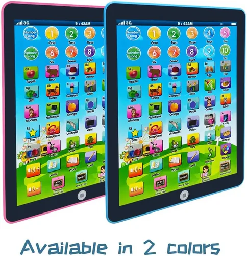 Miniatura 6 de Tableta de aprendizaje para niños/Tableta interactiva para niños pequeños con juguetes de palabras, números, alfabetos, música, inglés, juguete