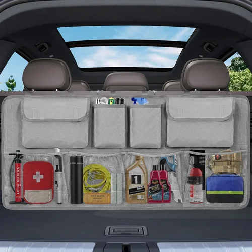 Miniatura 8 de Organizador y almacenamiento para maletero de automóvil, accesorios de almacenamiento colgantes para asiento trasero de gran capacidad, organizador