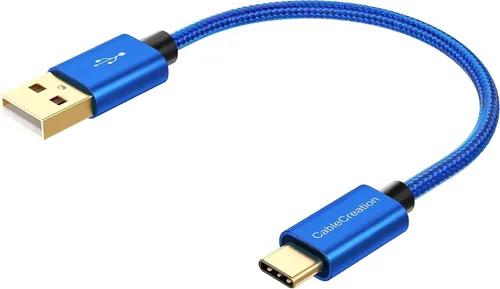 CableCreation Cable USB de 15 cm Corto de USB a USB C, Cable USB A a USB C de Carga Rápida, USB C Macho a USB Macho para Banco de Energía, Galaxy