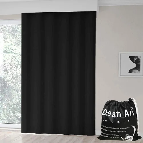 Miniatura 8 de DREAM ART Cortina opaca portátil para cualquier lugar/Persianas ajustables opacas/Persianas opacas temporales con ventosas para guardería, Negro