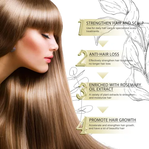 Miniatura 2 de Carvenchi Aceite natural para el crecimiento del cabello con aroma a romero, para cabello seco dañado y fino, incoloro, 2 unidades, 4 onzas incoloro
