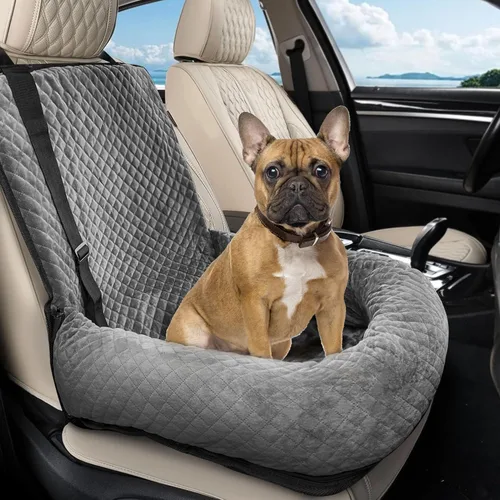 Sephyroth Asiento de automóvil para perros pequeños/medianos, cama de automóvil para perros, asiento de seguridad de viaje lavable para mascotas,