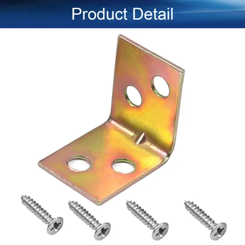 Miniatura 4 de Soporte de esquina de metal de 0.87 x 0.67 pulgadas, soportes de ángulo interno de 90 grados, soportes en forma de L, cierre de junta con tornillos