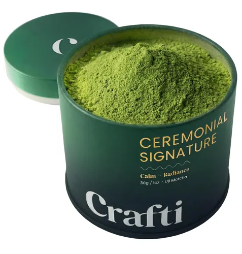 Miniatura 18 de Crafti Polvo de matcha de grado ceremonial (orgánico) – Polvo de té verde matcha japonés auténtico sin azúcar de Uji, Kyoto para lattes de grado