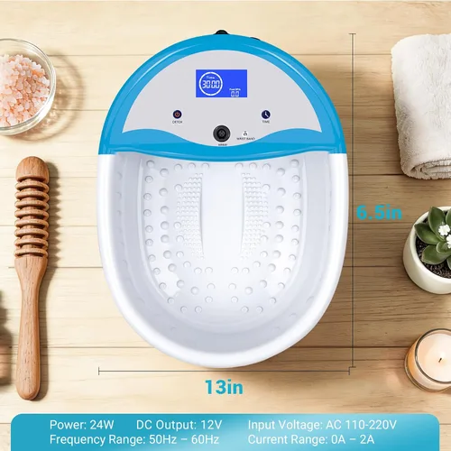 Miniatura 7 de LeCuag Máquina de desintoxicación iónica de baño de pies con pulsera y temporizador, sistema de spa iónico para pies en el hogar, 2 placas