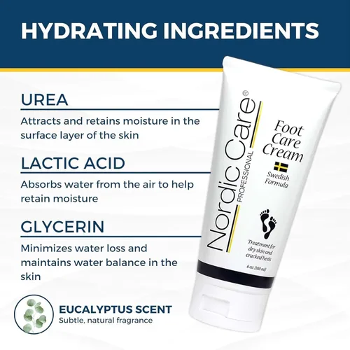 Miniatura 4 de Nordic Care Crema para el cuidado de los pies, repara e hidrata los talones secos y agrietados, la crema de urea al 10% trata los pies severamente