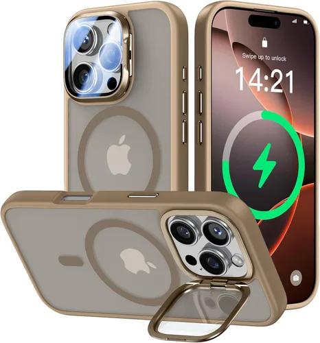 Miniatura 16 de VOFATA - Funda magnética para iPhone 17 Pro Max, cubierta para cámara con soporte, protección completa para la cámara, compatible con MagSafe