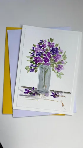 Miniatura 4 de Tarjeta Florales pintadas a mano