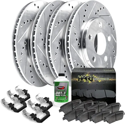 Miniatura 17 de Hart Brakes Kit Frenos y Rotores Delanteros Pastillas de Freno Delantero Rotores y Pastillas de Freno Pastillas y Rotores de Freno Cerámico
