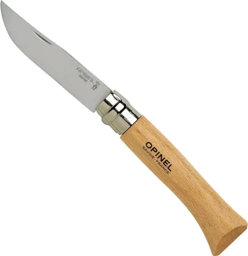 Miniatura 17 de OPINEL Nº 06 INOX - Cuchillo de bolsillo plegable de acero inoxidable Sandvik, mango de madera de haya, hoja de 2.87 pulgadas, collar de bloqueo