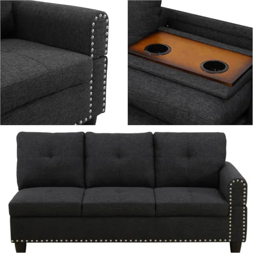 Miniatura 6 de Sofá seccional en forma de L con chaise móvil y otomana de almacenamiento, cómodo sofá modular convertible de 3 piezas para sala de estar