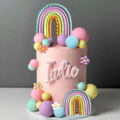 Miniatura 4 de 49 Piezas Decoraciones para Pastel Arcoíris Groovy Boho Hippie Decoraciones para Pastel Bolas Pastel Margarita Flor Número Adornos para Pastel