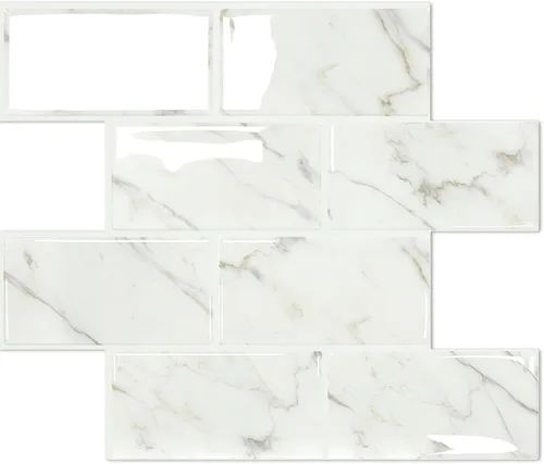 Miniatura 12 de STICKGOO Azulejos de Subway de 10 Hojas para Despegar y Pegar para Salpicadero, Azulejos de Vinilo Autoadhesivos Negros para Pared, Salpicadero