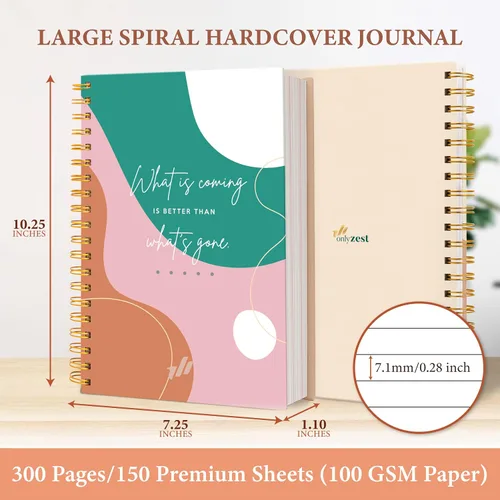 Miniatura 3 de Cuaderno de Espiral - Cuadernos Diario de Espiral de 10.25" x 7.25" con Rayado Universitario, Lindo Cuaderno Diario para Tomar Notas, Mujeres