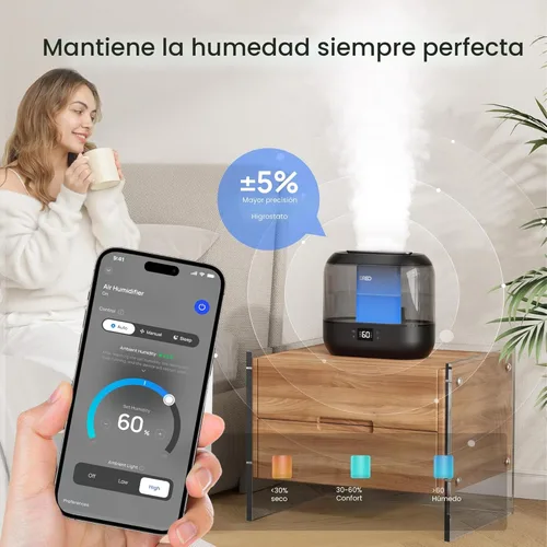 Miniatura 7 de Dreo Humidificadores inteligentes para dormitorio, humidificador supersized de gran tamaño de 4 L de llenado superior para habitación grande con 28