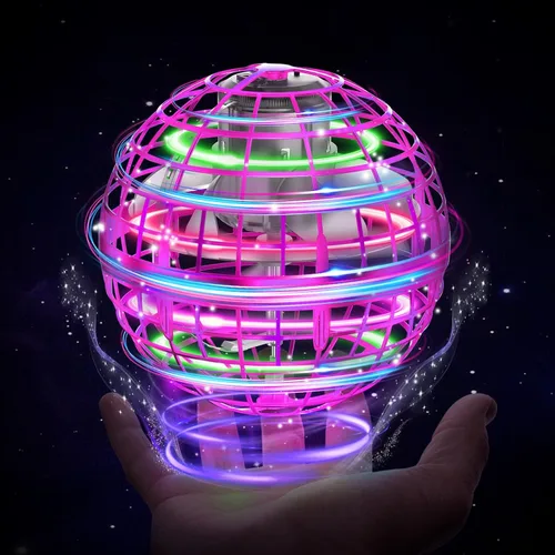 Miniatura 10 de XINHOME - Juguetes de bola de orbe volador con forma de globo, bumerán mágico, controlado a mano, mini dron con función de giro y levitación, luces