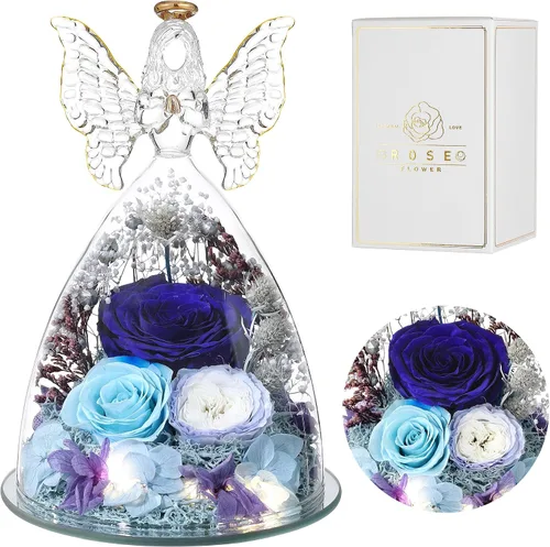 Miniatura 13 de Ocosy Regalos de rosas para el Día de la Madre para ella, regalos de rosas grandes para mujeres, rosas reales para siempre en figuras de ángel