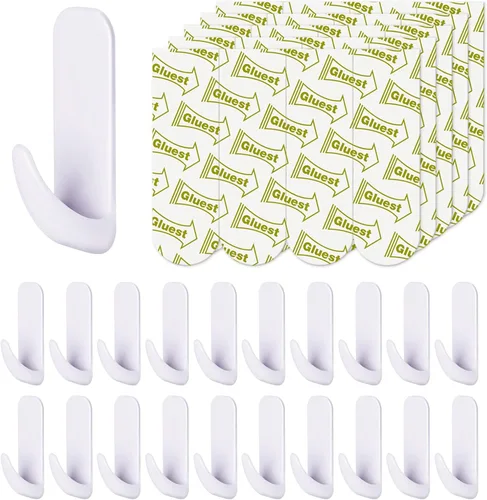 Miniatura 10 de Ganchos de pared resistentes grandes 6 piezas con 12 tiras adhesivas, gancho de pared removible para colgar, ganchos para colgar abrigos sin daños