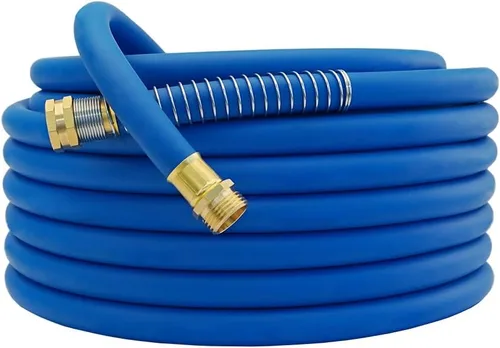 Miniatura 47 de Guitrees Leader Manguera de jardín de 15 pies x 5/8 pulgadas, manguera de agua corta resistente, accesorios macho a hembra, trenzado de cinco capas
