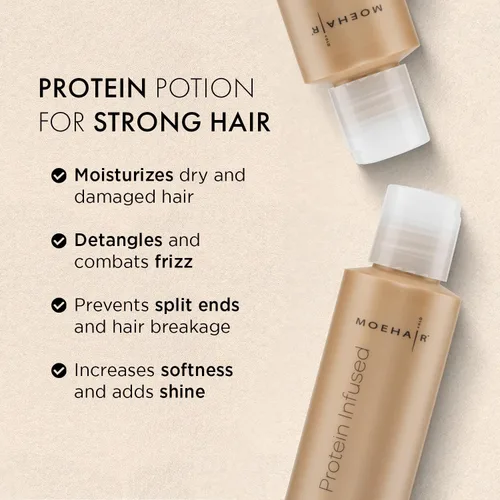 Miniatura 3 de MOEHAIR Acondicionador de viaje con infusión de proteínas, tamaño de viaje, 3.4 onzas líquidas, acondicionador para cabello seco, encrespado