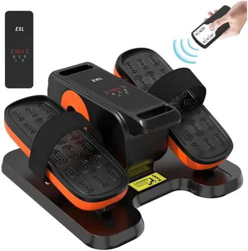 Miniatura 10 de ESL - Elíptica para debajo del escritorio, ejercitador de piernas portátil con correa de pedal para personas mayores, elíptica sentada compacta