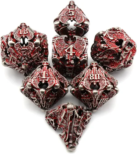 Miniatura 2 de Dados DND, juego de dados de metal D&D Dungeons and Dragons, juego de dados huecos poliédricos, dados para juegos de rol, dados D y D