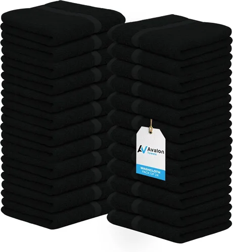 Miniatura 11 de Avalon Towels Toallitas de Algodón – (Paquete de 24) Tamaño 12x12 Pulgadas, 100% Algodón Hilado en Anillo, Toallitas Faciales Suaves y Absorbentes