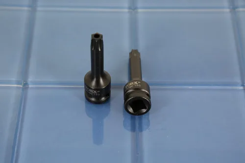 TEMO A prueba de manipulaciones T55 3 pulgadas de largo a prueba de manipulaciones Torx Star 6 puntos Negro Impact Bit Socket 1/2 pulgada Square