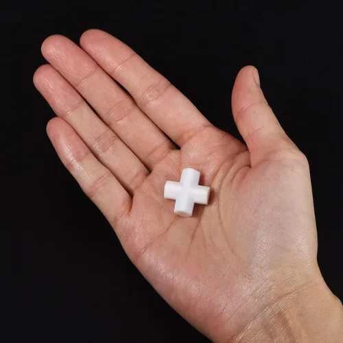 Miniatura 5 de MECCANIXITY Agitador magnético mezclador barra de agitación 20 mm (0.79 ") forma de cruz PTFE recubrimiento imán blanco para laboratorio 3 piezas