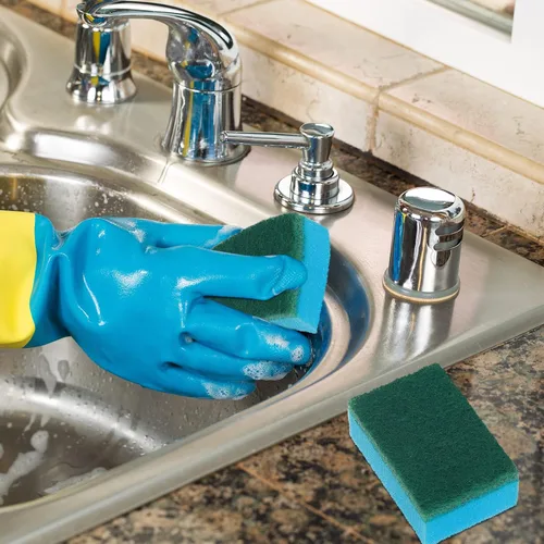 Miniatura 5 de Esponja para platos de cocina, esponja de limpieza multicolor, almohadilla de fregado de doble cara, no raya, esponja absorbente para lavar platos