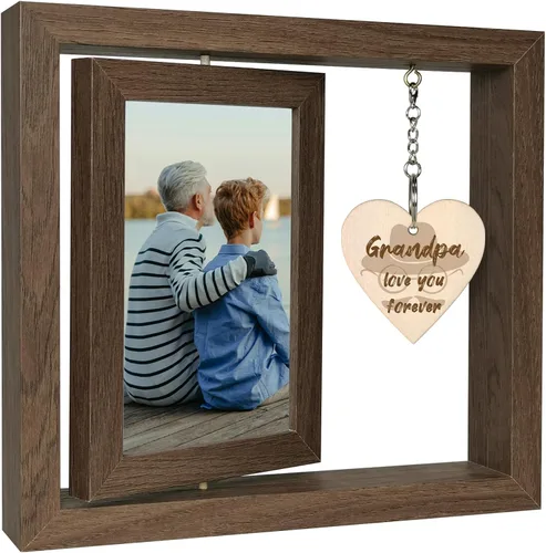 Miniatura 8 de EYITUPC Un nieto es alguien que alcanza tus manos pero toca tu corazón Marco de Fotos Regalos para Abuelos Primerizos, Muestra Dos Fotos de 4x6