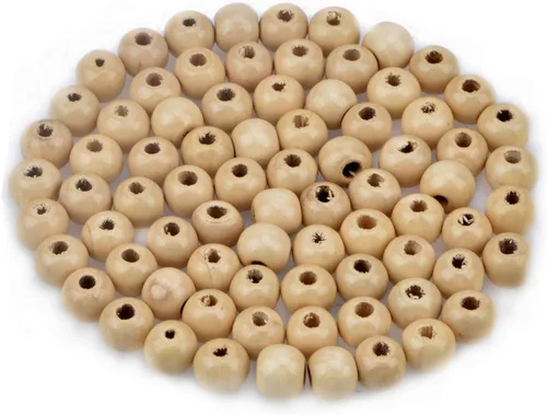 Miniatura 46 de AD Beads Cuentas de madera con espacio libre para manualidades, cuentas de madera con agujero grande surtidas para hacer collares, pulseras