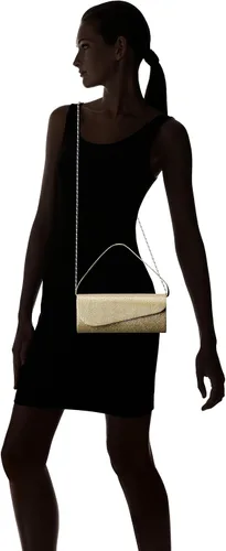 Miniatura 6 de Bolsos de mano oblicuos con purpurina y solapa para mujer, Oro