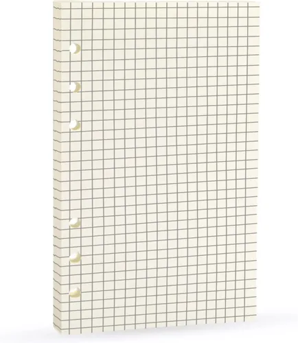 Miniatura 22 de Insertos de planificador A5, recargables para repuestos Filofax, arphia, 6 anillas, puntos, líneas, cuadrículas, lisos, 80 hojas/160 páginas para un